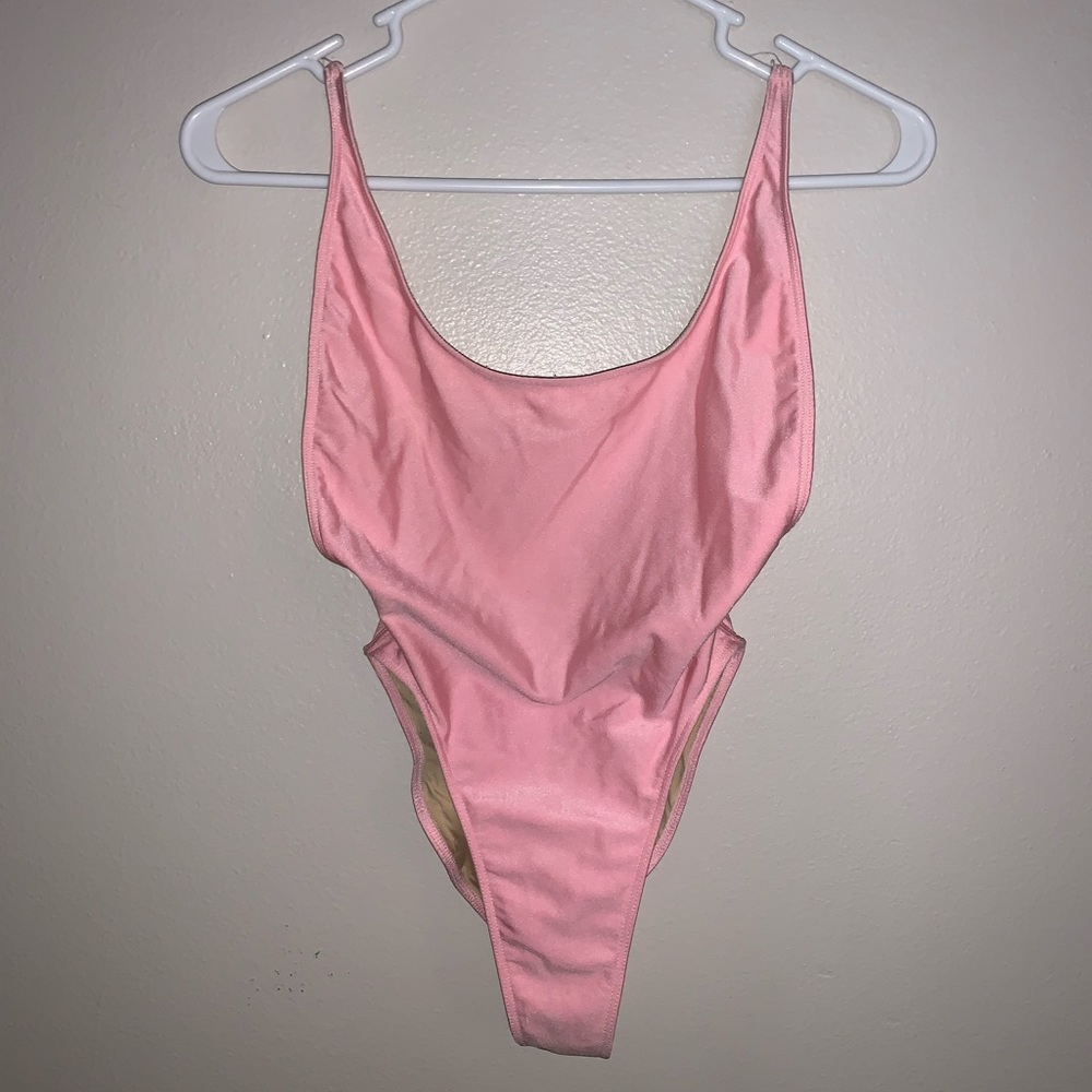 American Apparel pastel pink one piece swimsuit